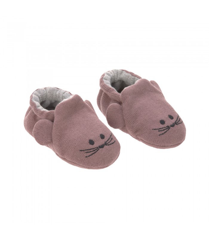 Baby shoes - one size Lässig | Organic cotton booties with animal face