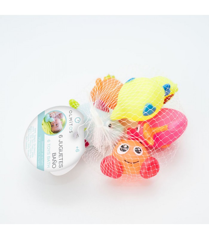 Red 6 bathroom toys Olmitos | Non-toxic rubber animals
