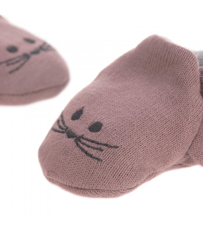 Baby shoes - one size Lässig | Organic cotton booties with animal face