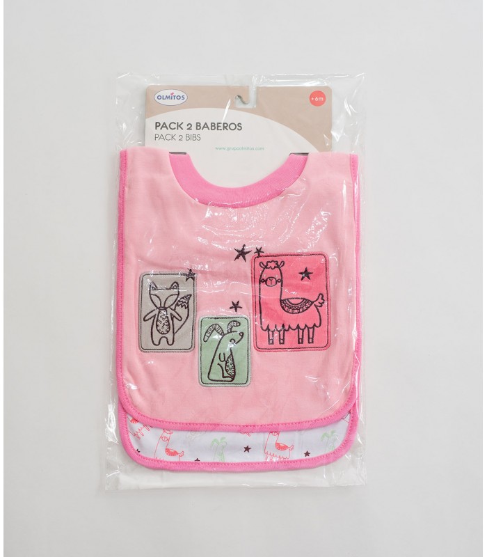 Set of 2 bibs with elastic neck Olmitos | terry cloth robots 38x23cm