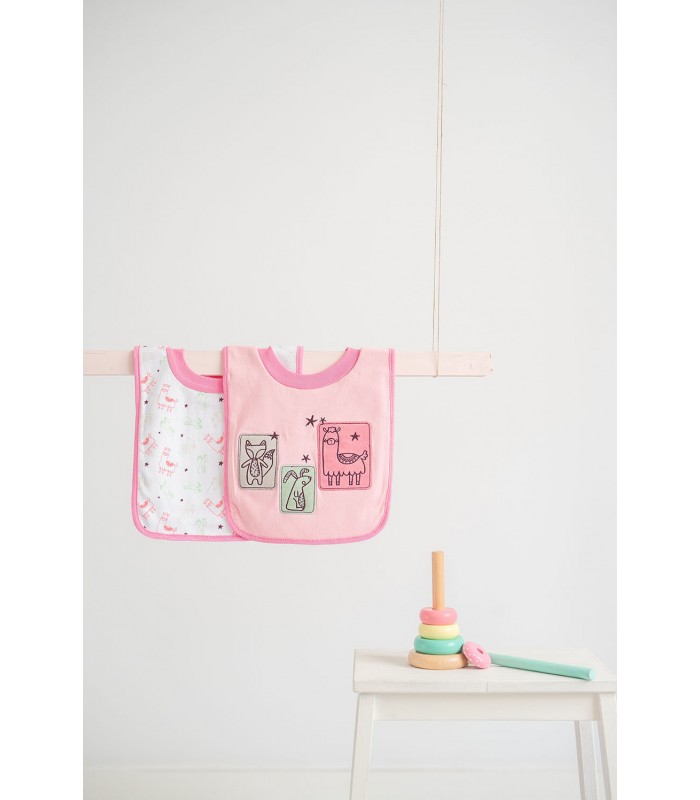 Set of 2 bibs with elastic neck Olmitos | terry cloth robots 38x23cm