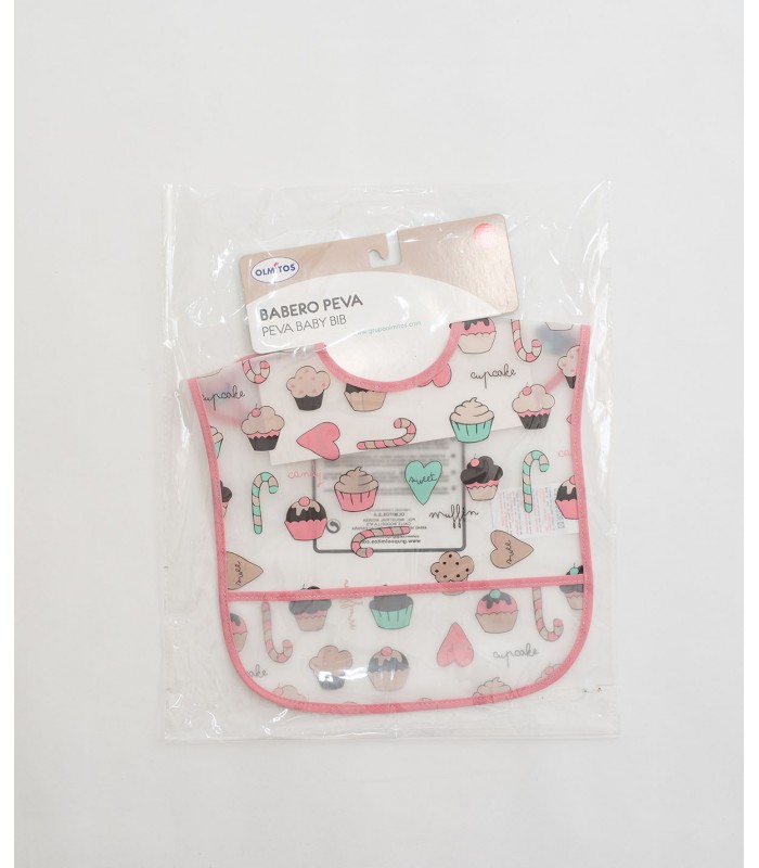 Babero de vinilo Olmitos | Bolsillo recogemigas 39x35cm