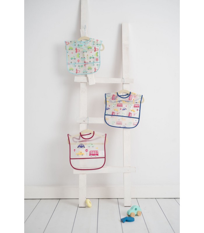 Set 2 baberos peva Olmitos | Estampado coches impermeable