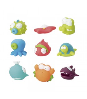Bote de 9 juguetes de baño Olmitos