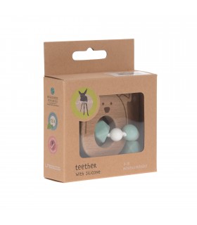 Pulseira mordedor de madeira-silicone da Lässig