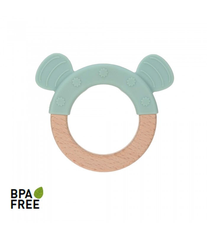 Silicone-wooden teether Little by Lässig | with ears