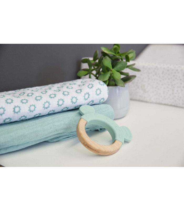 Silicone-wooden teether Little by Lässig | with ears
