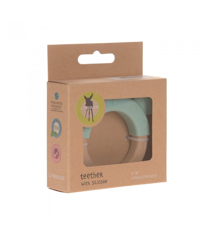Silicone-wooden teether Little by Lässig | with ears