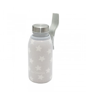 Stainless steel bottle + cover Olmitos | Gray stars