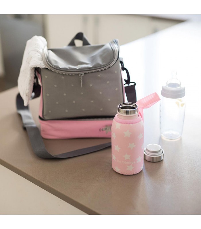 Stainless steel bottle + cover Olmitos