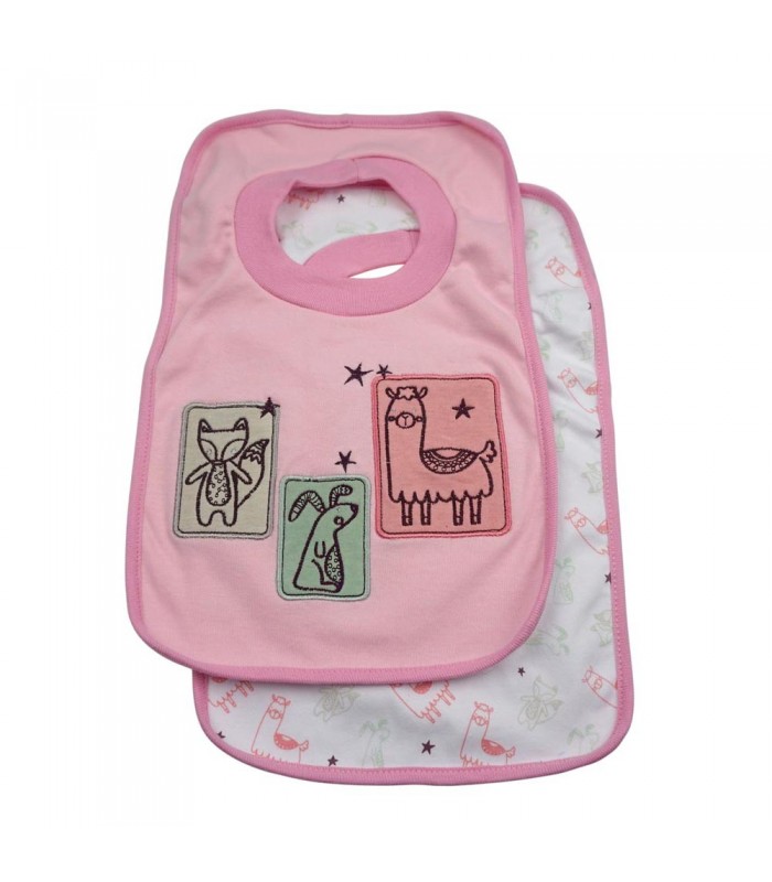 Set of 2 bibs with elastic neck Olmitos | terry cloth robots 38x23cm