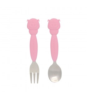 M&M Spoon and Fork Set | Silicone Handle and Stainless Steel
