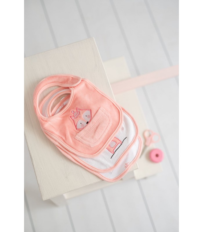 Compre o conjunto de 3 babadores para recém-nascido Rabbit/Fox Olmitos a um preço promocional.