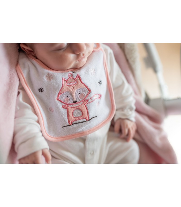 Compre o conjunto de 3 babadores para recém-nascido Rabbit/Fox Olmitos a um preço promocional.