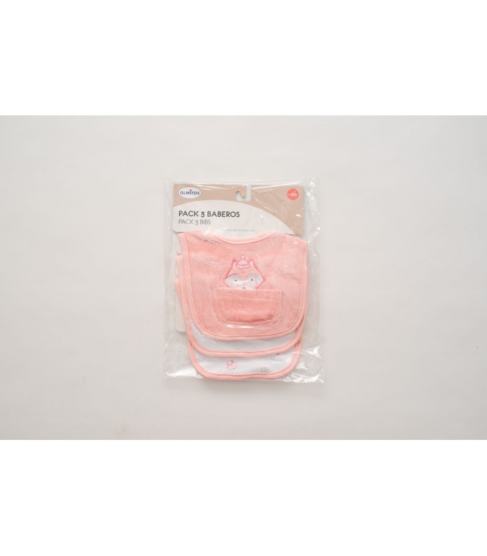 Compre o conjunto de 3 babadores para recém-nascido Rabbit/Fox Olmitos a um preço promocional.
