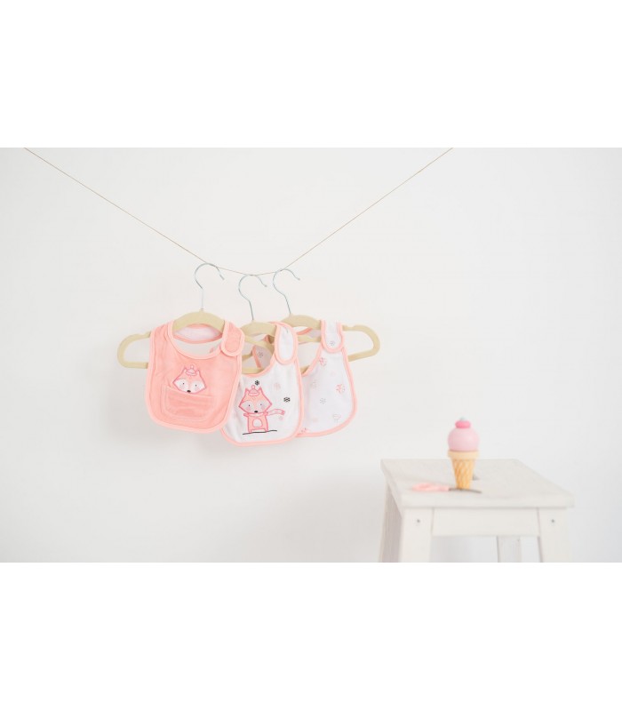 Compre o conjunto de 3 babadores para recém-nascido Rabbit/Fox Olmitos a um preço promocional.