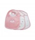 Set of 3 newborn bibs Rabbit/Fox Olmitos | Back in terry cloth 27x17