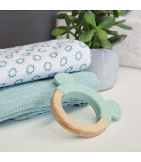 Mordedor de silicone e madeira Little da Lässig