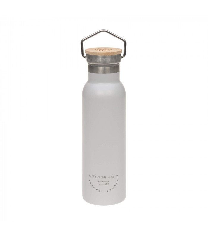Stainless steel thermal bottle 460 ml. Lässig | Bamboo wood and handle