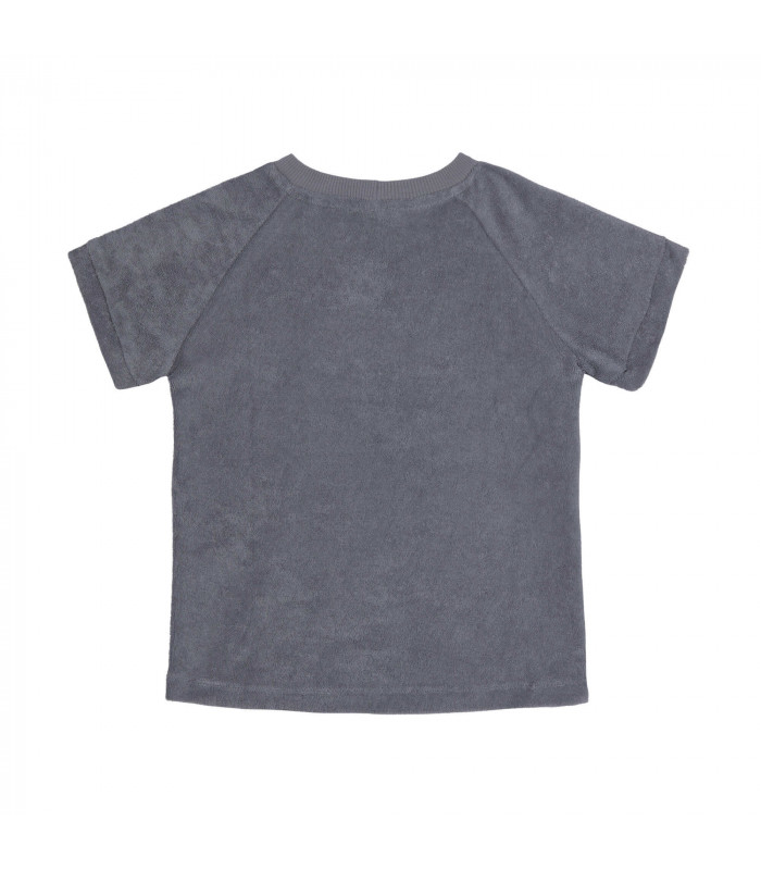 Terry cloth T-shirt Lässig | short sleeve round neck anthracite gray