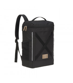 Mochila negra rectangular GRE Cross Lässig con tiras cruzadas frontales, asa superior y bolsillo lateral de malla.