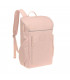 Mochila Slender Up Lässig rosa pastel de forma rectangular con correas acolchadas y un bolsillo frontal con cremallera.