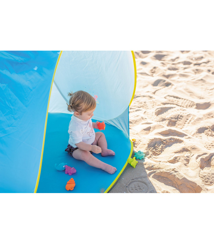 Tienda pop-up Olmitos | Refugio solar SPF 50+ con piquetas