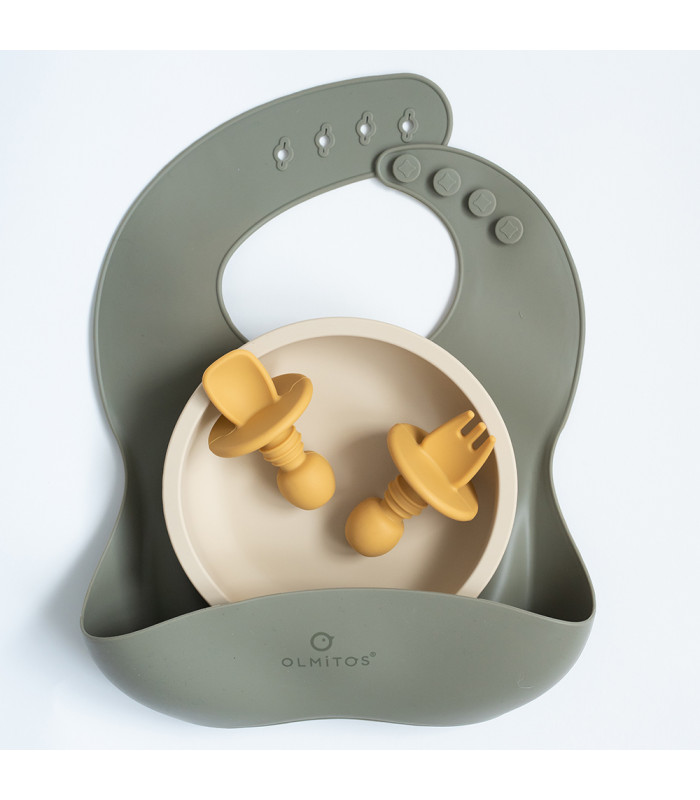 Vajilla 4 piezas silicona Olmitos | ergonómica BLW grado LFGB