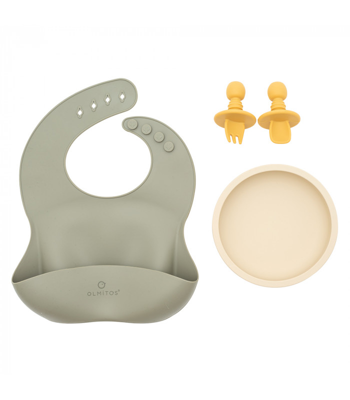Vajilla 4 piezas silicona Olmitos | ergonómica BLW grado LFGB
