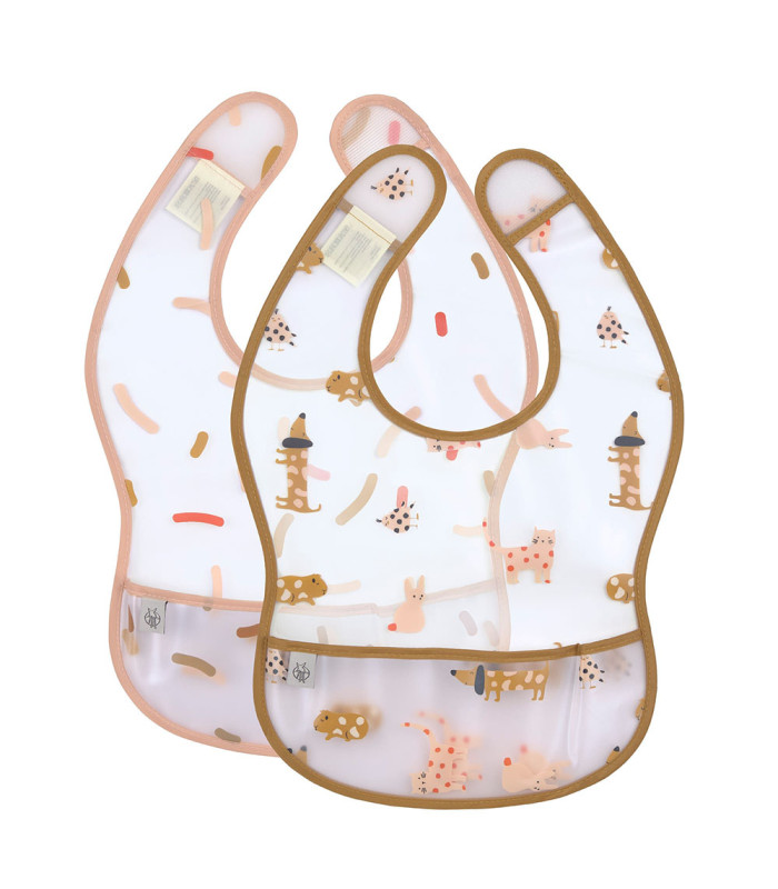 Pack of 2 bibs EVA Lässig | Translucent Ethylene-Vinyl-Acetate 26x38 cm