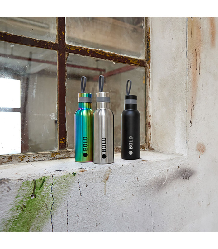 Stainless steel bottle 750ml Lässig | BOLD silicone loop
