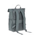 Mochila Lässig gris de diseño rolltop con correas ajustables, asa superior y panel trasero acolchado con tejido de malla.