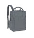 Mochila de pañales Vividal Lässig gris, de diseño rectangular con bolsillos frontales y correas acolchadas.