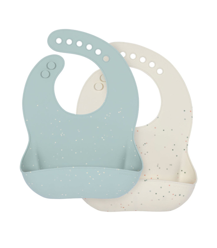 Pack of 2 silicone bibs Lässig | Flexible deep receptacle