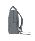 Mochila de pañales Vividal Lässig gris de perfil, con diseño rectangular, asas superiores y correas ajustables.