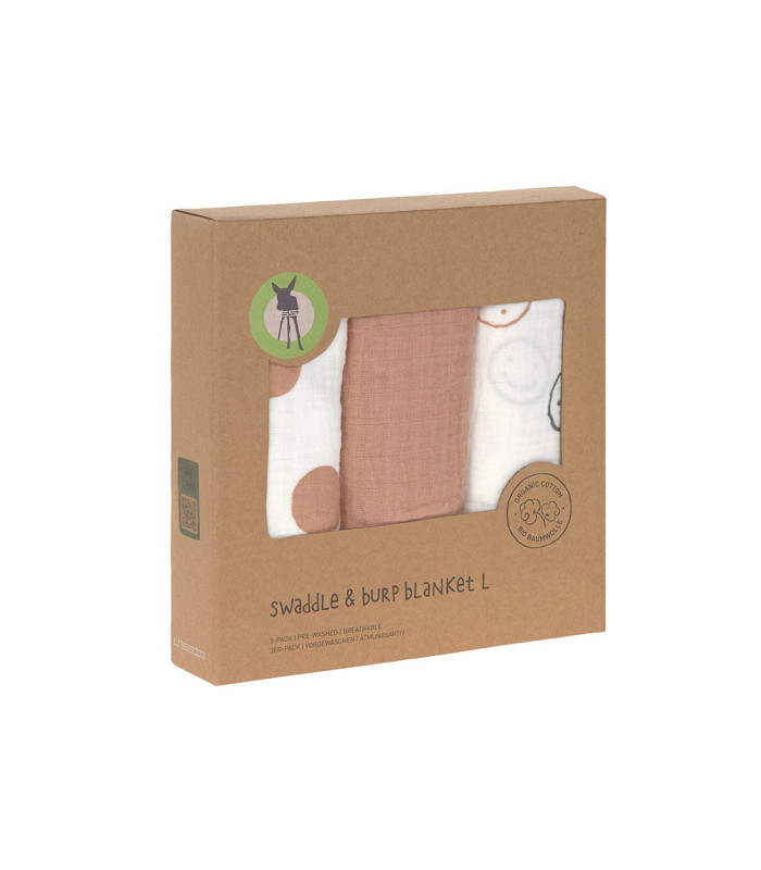 Pack 3 muselinas 85x85 Lässig | Gasa transpirable recién nacido