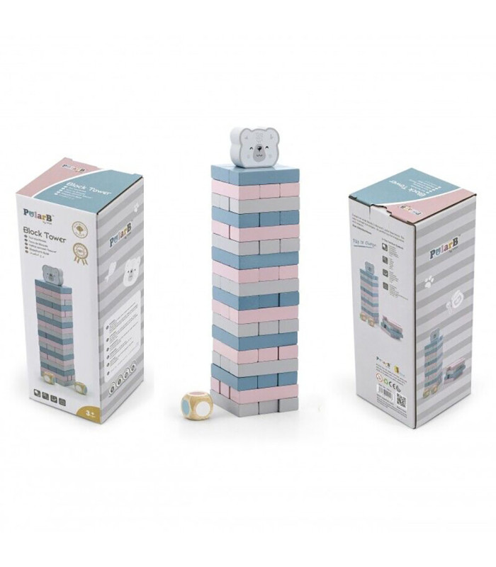 Wooden block tower PolarB | motor skills 30 pieces