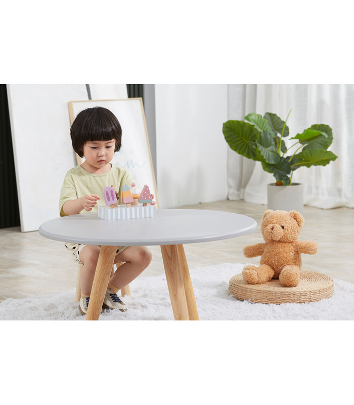 Heladera de madera PolarB | soporte cinco polos y conos tonos pasteles
