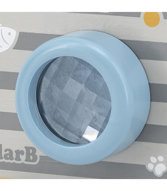 Camara de fotos de madera PolarB | visor caleidoscopio lente azul