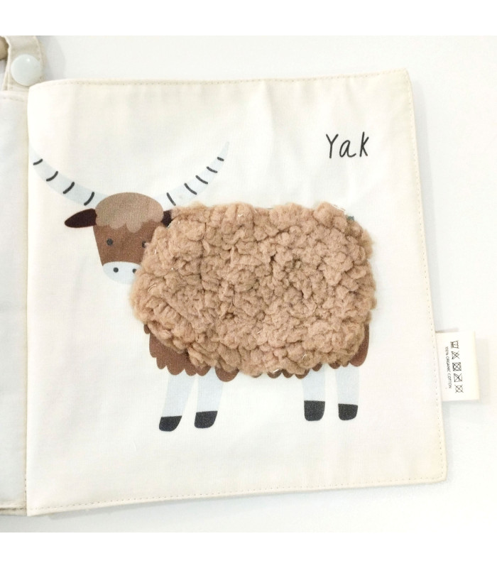 Fabric and texture book Olmitos | Mirror and teething ring