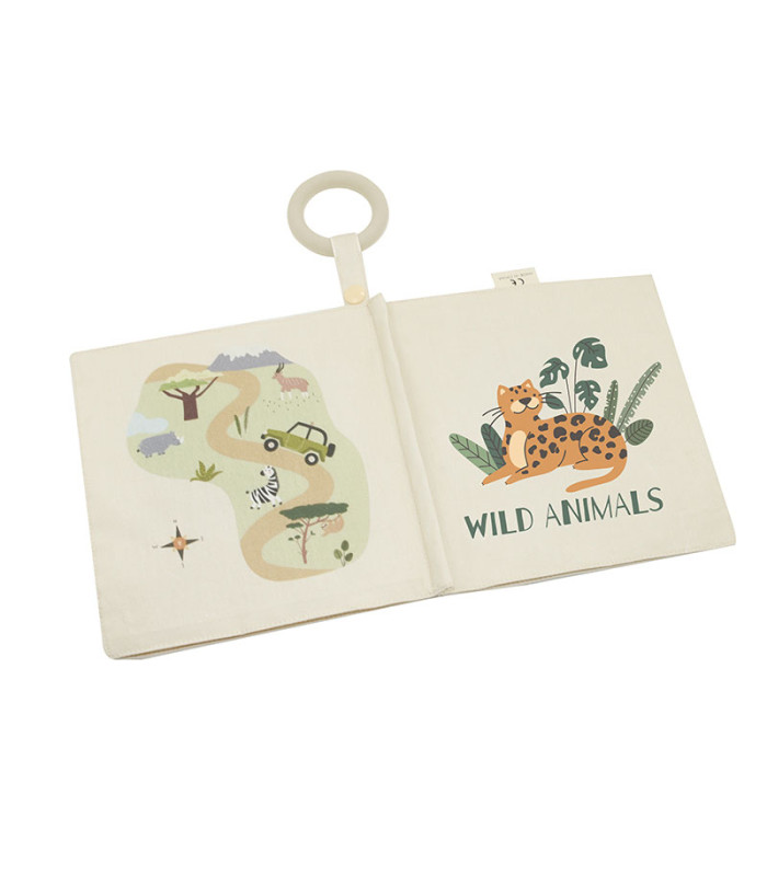 Fabric and texture book Olmitos | Mirror and teething ring