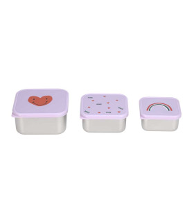 Snackbox stainless steel 3pcs. Lassig