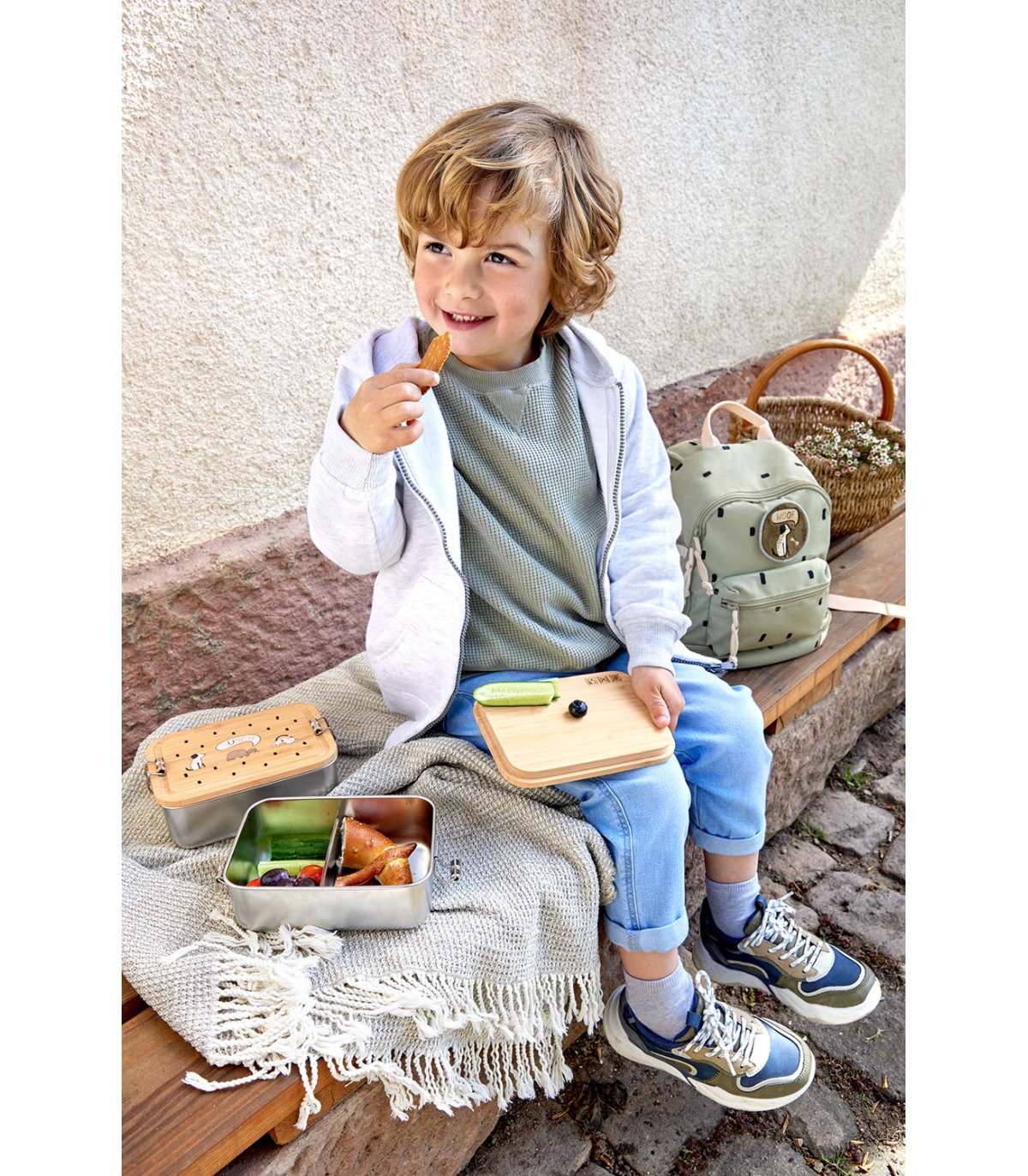 Lunchbox stainless bamboo Lässig Color Bamboo Happy Prints