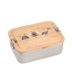 Caixa de aço inoxidável e bambu Lässig