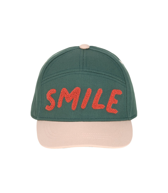 Baseball cap Casual | flexible visor beige embroidered smile