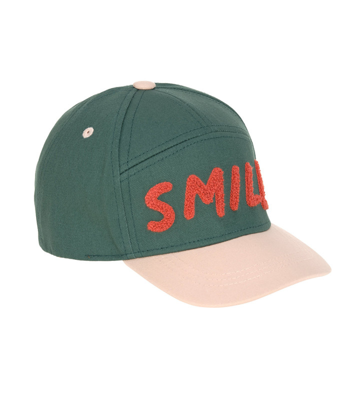 Baseball cap Casual | flexible visor beige embroidered smile