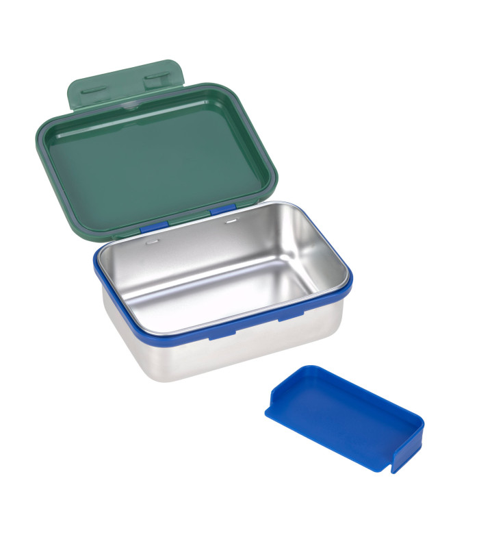 Steel lunch box Lässig | 17.3cm with leakproof seal and stripes
