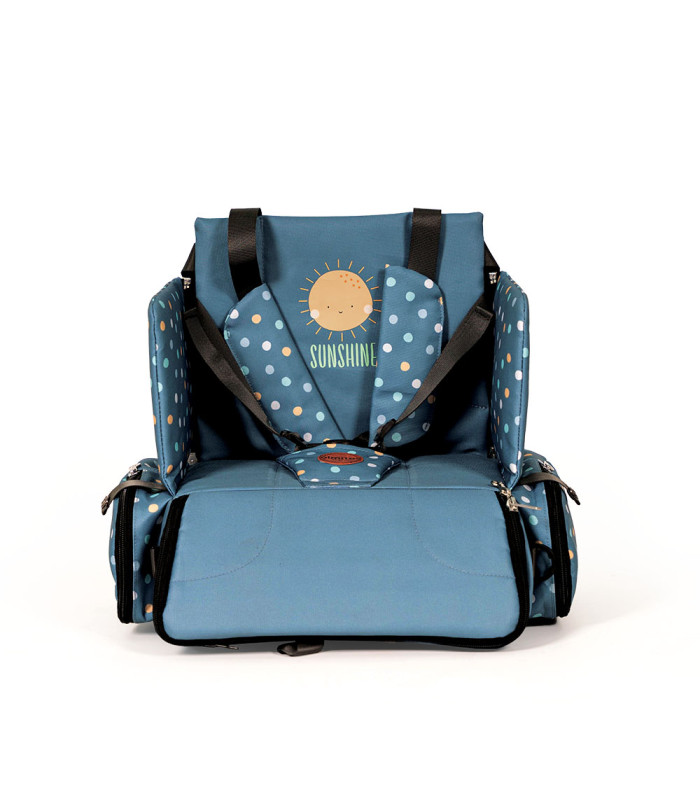 Asiento elevador mochila Olmitos | bandolera plegable 32x38x28 cm