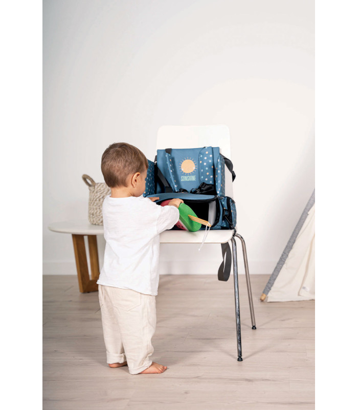 Asiento elevador mochila Olmitos | bandolera plegable 32x38x28 cm