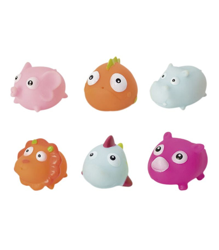 Red 6 juguetes baño Olmitos | Animalitos goma no tóxicos